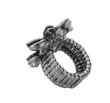 I Am Speechless Marquise Crystal Stretch Ring - Black
