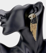 Tropical Spark Rhinestone Toucan Earrings - Lt Color Topaz