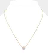Golden Glow Gold Dipped CZ Pendant Necklace - Gold