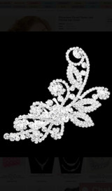 Enchanted Garden Rhinestone Paved Flower Leaf Hair Comb - Clear/Silver