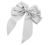 The Olivia Oversized Pearl Dangle Bow Barrette - Gray
