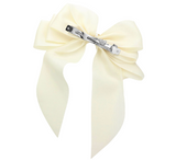 The Olivia Oversized Pearl Dangle Bow Barrette - Cream