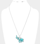 Elephant Spirit 3D Pendant Necklace - Blue