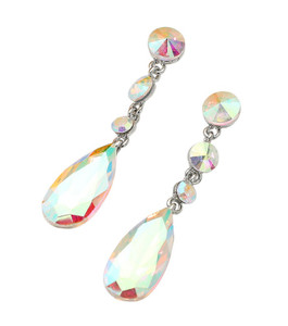 Majestic Grace Elegant Earrings AB Silver