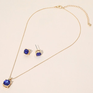 SEPTEMBER - Gold Dipped Birthstone Pendant Necklace - Sapphire