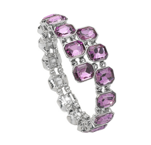 Elite Palace Stone Cluster Link Evening Bracelet Purple