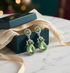 Mirage Cascade Glass Crystal Teardrop Dangle Evening Earrings