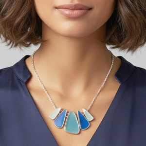 Metro Modern Geometric Charm Beaded Necklace