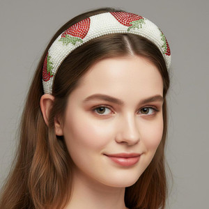Berry Chic Bling Studded Strawberry Padded Headband