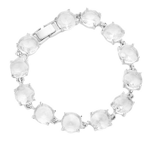 Palace Galore Round Stone Link Evening Bracelet - Silver