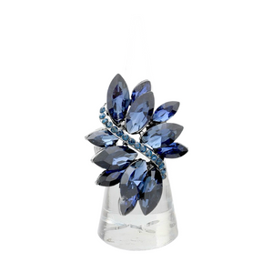 I Am Speechless Marquise Crystal Stretch Ring - Blue