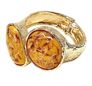 Lustra Double Confetti Stone Hinge Bracelet - Yellow