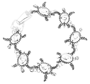 Timeless Turtle Metal Magnetic Bracelet - Antique Silver