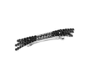 The Amelia Stone Paved Criss Cross Barrette - Black