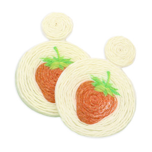 Berry Bliss Strawberry Swirl Raffia Round Earrings - Red