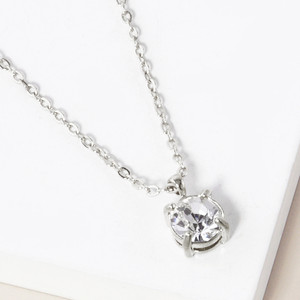 Forever Me April - Birthstone Pendant Necklace - Clear