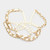 Fashionista 4PCS Faux Leather Braided Pearl Multi Layered Bracelet - Gold