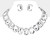 Glamour Glow Emerald Cut Stone Collar Evening Necklace - Rhodium
