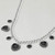 Fortune Heart Round Stone Pendant Station Necklace - Black/Silver