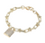 Prestige Piece CZ Lock Charm Link Bracelet Gold