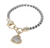 Love Shines CZ Heart Charm Bracelet Two Tone