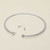 Power Theory Metal Twisted Pearl Ends Wire Choker Necklace  - Rhodium