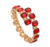 Elite Palace Stone Cluster Link Evening Bracelet Red