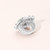 Floral Luxe Pearl Centered Rhinestone Embellished Blossom Stretch Statement Ring - Silver