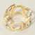 Gilded Arc Bold Sculpted Cutout Hinged Bangle Bracelet - Gold