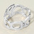 Gilded Arc Bold Sculpted Cutout Hinged Bangle Bracelet - Silver