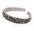 Wild Leopard Leather Headband Gray