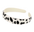 Clarabelle Animal Print Leather Headband White Black