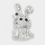 Hippity Hop Crystal Rabbit Brooch - Rhodium