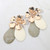 Petal Poetry Flower Accent Abstract Petal Drop Earrings - Gray/Ivory