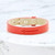 Divine Detail Leather Engraved Cross Belt Bracelet - Coral Pink