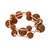 Stackable Style 3PCS - Resin Ball Metal Bar Beaded Stretch Stackable Multi Layered Bracelets - Brown