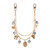 Petal Perfect Floral Ceramic Ball Metal Bow Heart Quatrefoil Charm Station Layered Chain Bag Charm - Gold