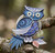 Vibrant Wisdom Colored Metal Owl Magnetic Brooch - Blue