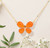 Wings of Wonder Glass Stone Butterfly Cluster Pendant Necklace  - Orange