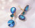 Starluxe Round Crystal Drop Evening Clip On Earrings - AB Blue
