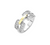 Elegant Two Tone CZ Paved Ring Size 8