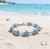 Ocean Embrace Sea Turtle Charm Link Magnetic Bracelet - Blue