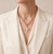 Faith Power Pearl Cross Pendant Chunky Chain Necklace