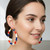 American USA Flag Enamel Metal Bamboo Hoop Pin Catch Earrings