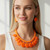 Artisan Glow Bold Resin Disc Embellished Statement Necklace