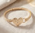 Love Struck Hammered Metal Heart Accent Hinged Bangle Bracelet