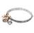 Heartfelt Sister Message Bow Heart Charm Bracelet
