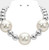 Glisten Chunky Pearl Accent Metal Ball Statement Necklace
