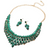 Glamarize Marquise Stone Cluster Embellished Collar Necklace Green