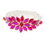 Dazzled Bliss Marquise Floral Stone Evening Bracelet - AB Red